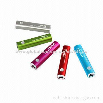 Portable Battery Packs/Power Banks with Compact Lipstick Design for iPhone/iPod/Samsung/HTC/Nokia